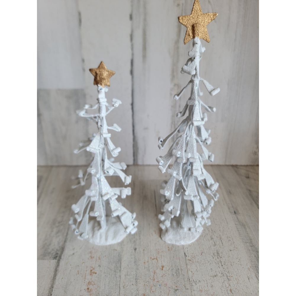 Pacific rim white glitter Xmas tree star Unique Home decor pine set figure
